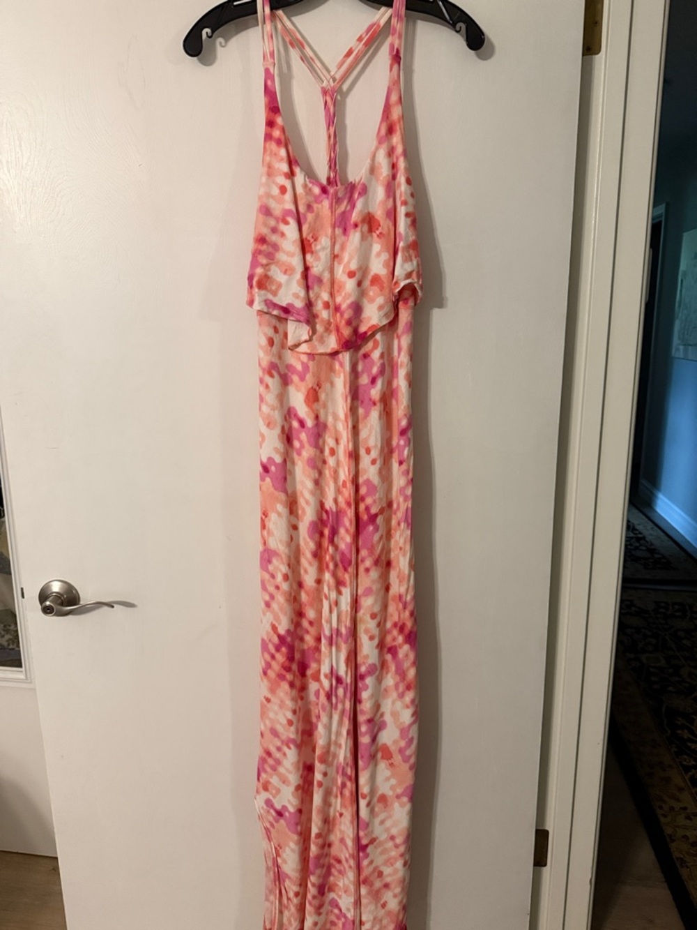 Patagonia Pink & Coral Tie-Back Maxi Dress